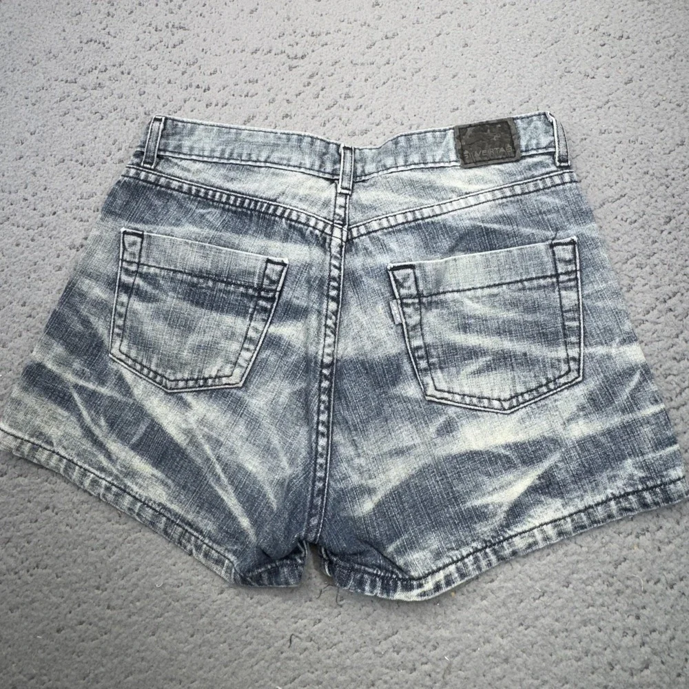 Levis SilverTab Shorts Womens 5 28 Waist Blue Denim Jorts Acid Wash Y2K Low Rise